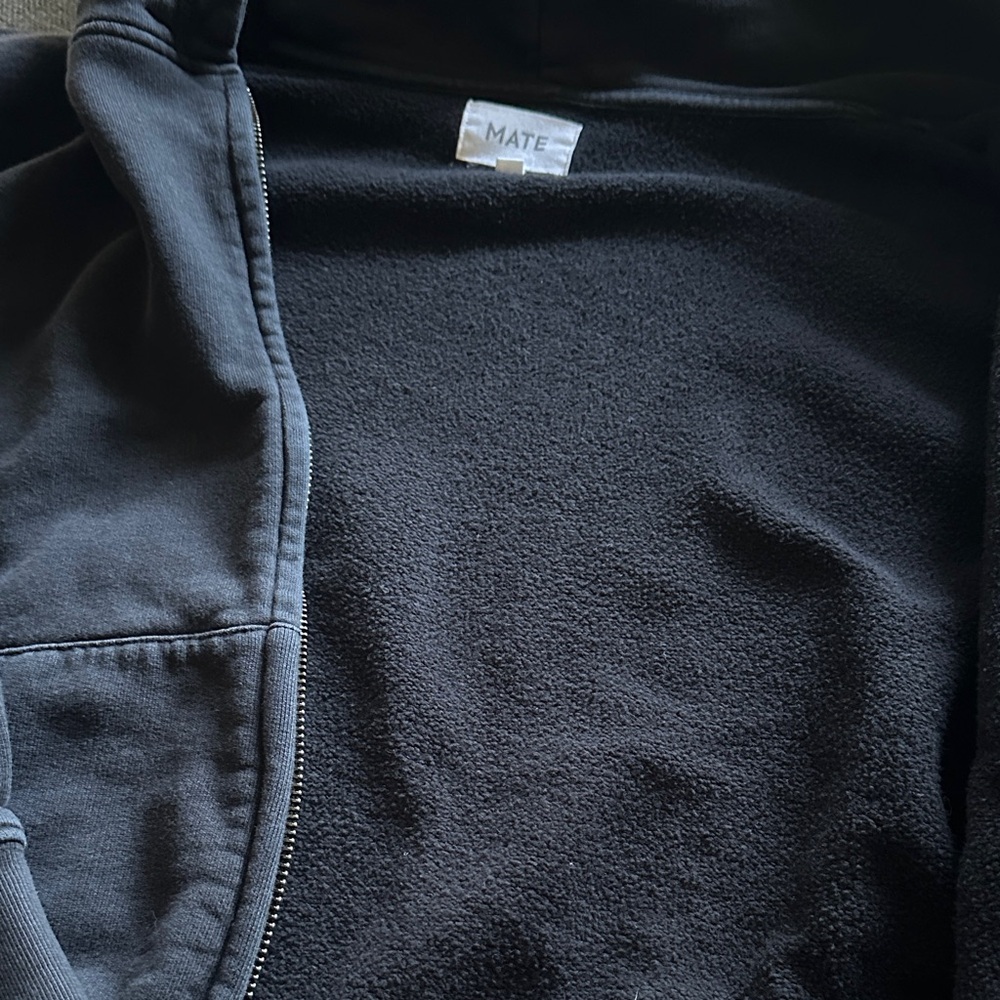 MATE the Label Organic Fleece Zip Cropped Hoodie - Picture 9 of 12